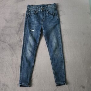 Able Jeans Womens Size 26 Blue Denim High Waist MIU Ankle Skinny